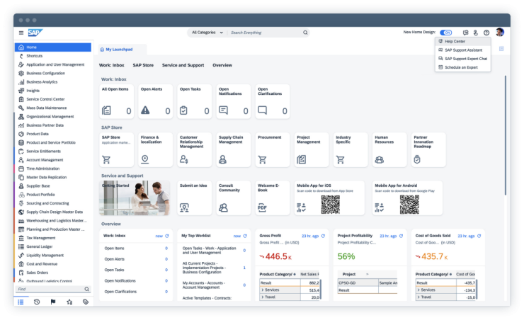 Pantalla SAP Business ByDesign